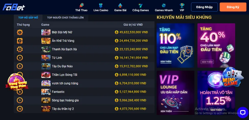 Ưu đãi chào mừng cho game bắn cá